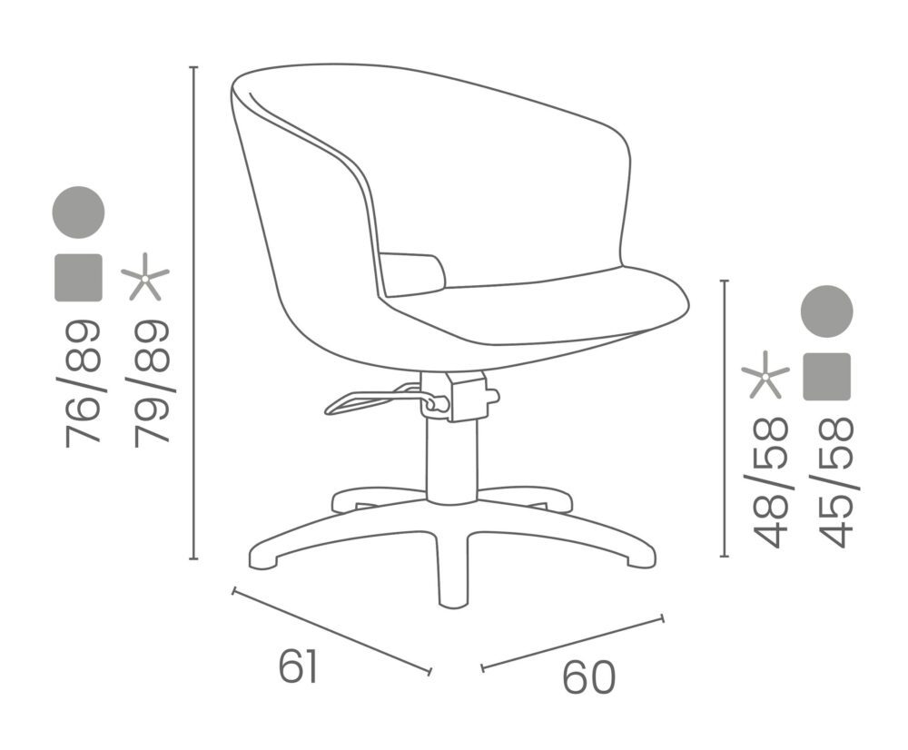 Silla corte Elena base redonda